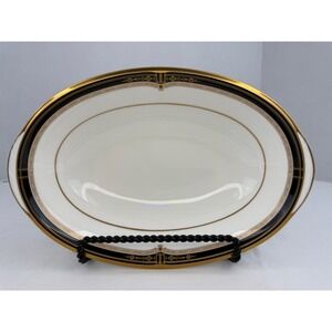 Vintage Noritake Gold and Sable 9758 Bone China Oval Vegetable Serving Bowl